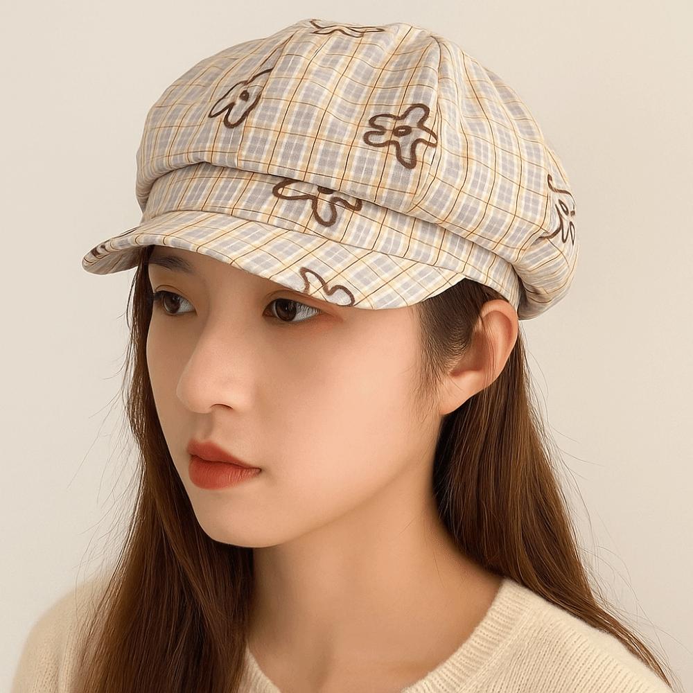 Cartoon Flower Beret Sweet Y2k Painter Hat Fashion Octagonal Hat  Streetwear