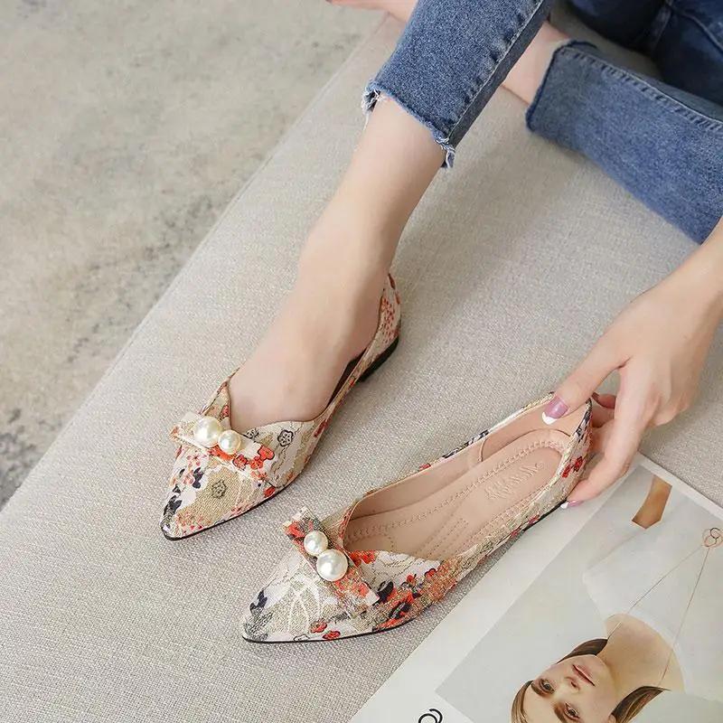 Office Woman Flats Slip-on Black Canvas Wholesale Casual High Quality Fashion Social Shoe Promotion 2025 Summer Shoes for Women
