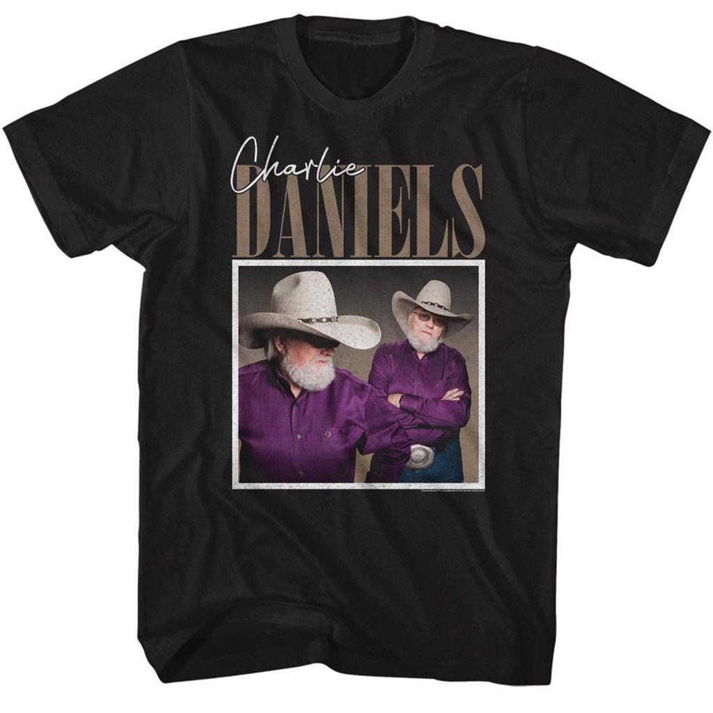 Charlie Daniels Band Two Photos Of Charlie Black T-Shirt