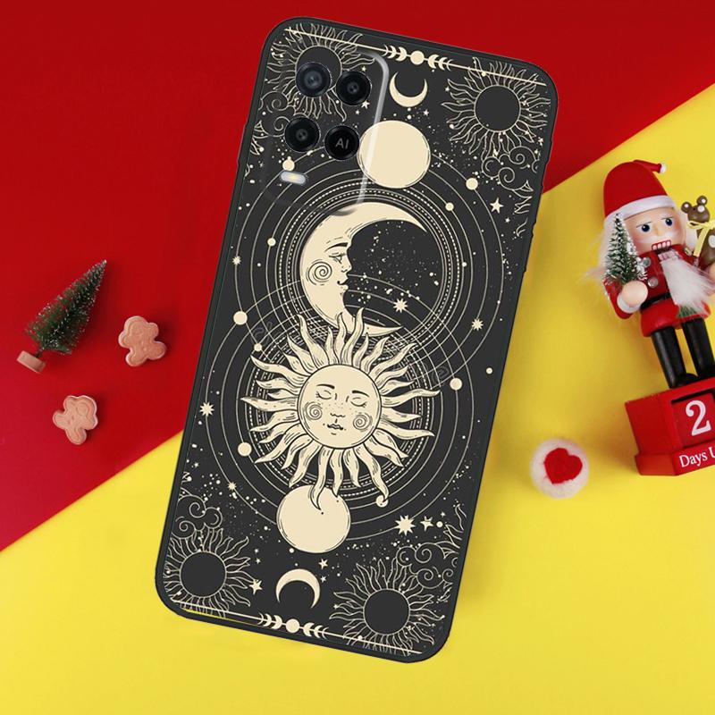 Sun Moon Face Case For Oppo A5 A6 Pro A15 A57 A17 A54 A74 A94 A76 A16 A96 A40 A60 A80 A18 A38 A58 A78 A98