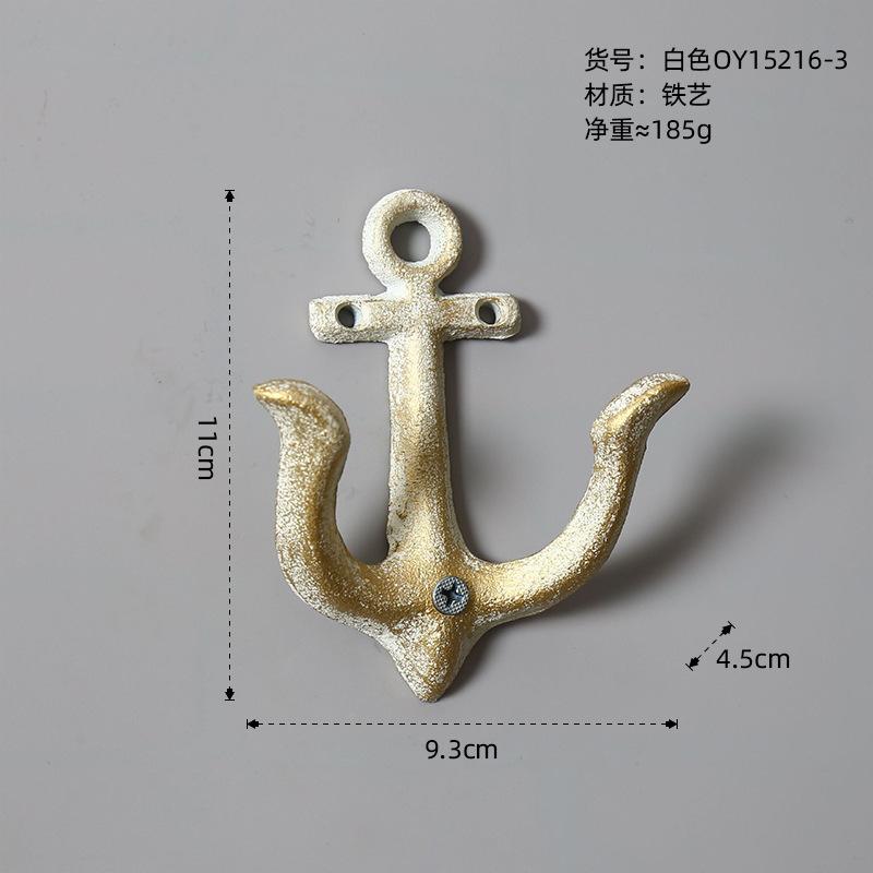 Vintage Iron Anchor Hook Iron Art Decoration Wall Decoration Coffee Shop Window Decoration Shooting Props Wall Hooks