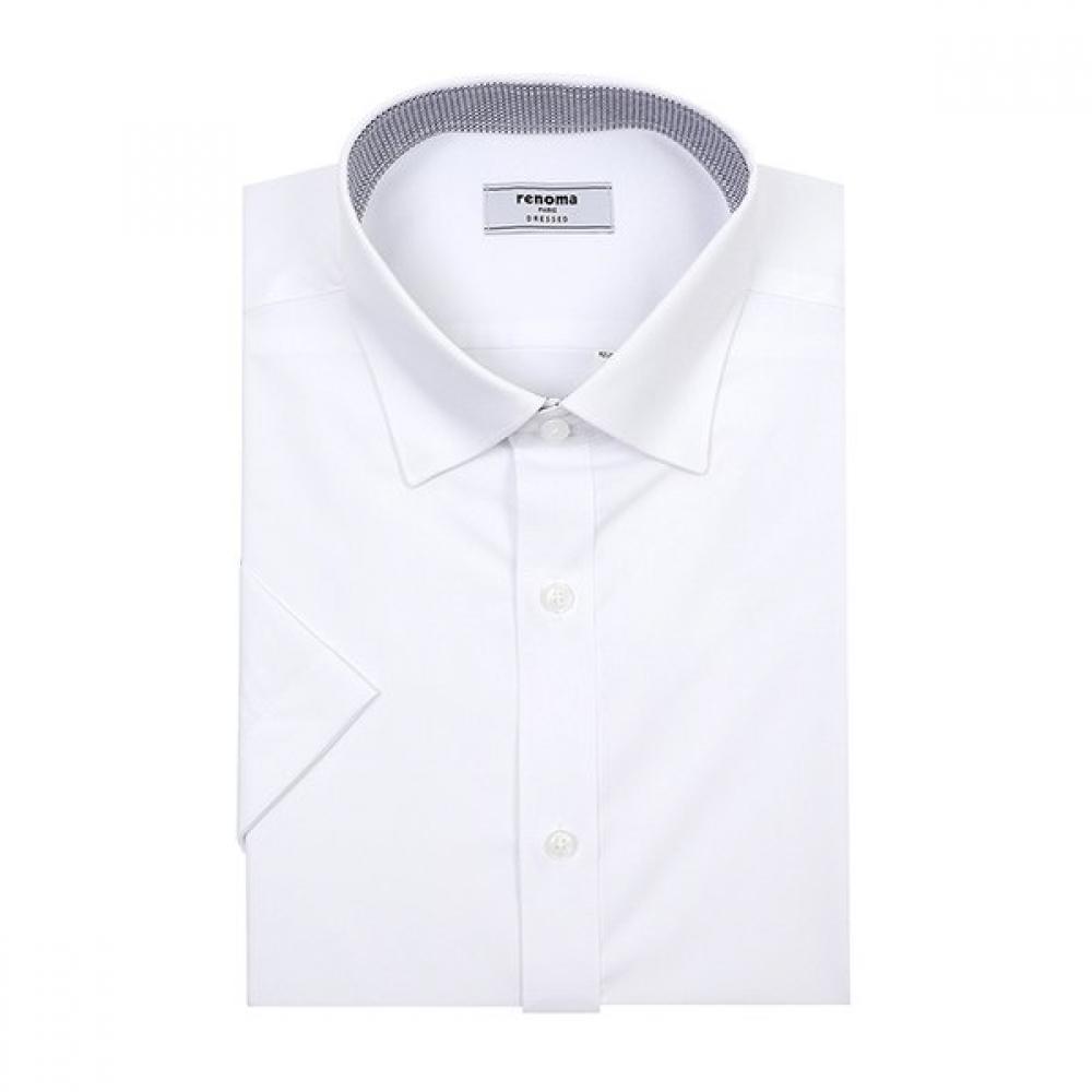 Renoma Less Wrinkle B P Twill Stretch White Short Sleeve Shirt Rzusg0 003wh 095