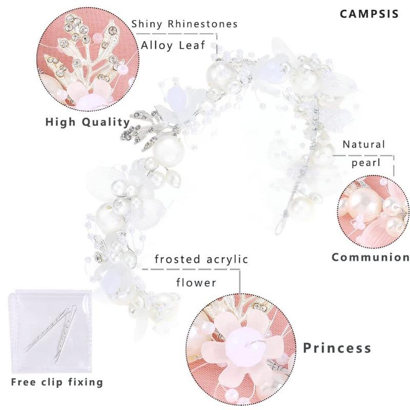 1Pc Children's Floral Pearl Hair Accessory,party Dress,wedding Flower Girl,elegant Dreamy Design,exquisite and Safe Materials
