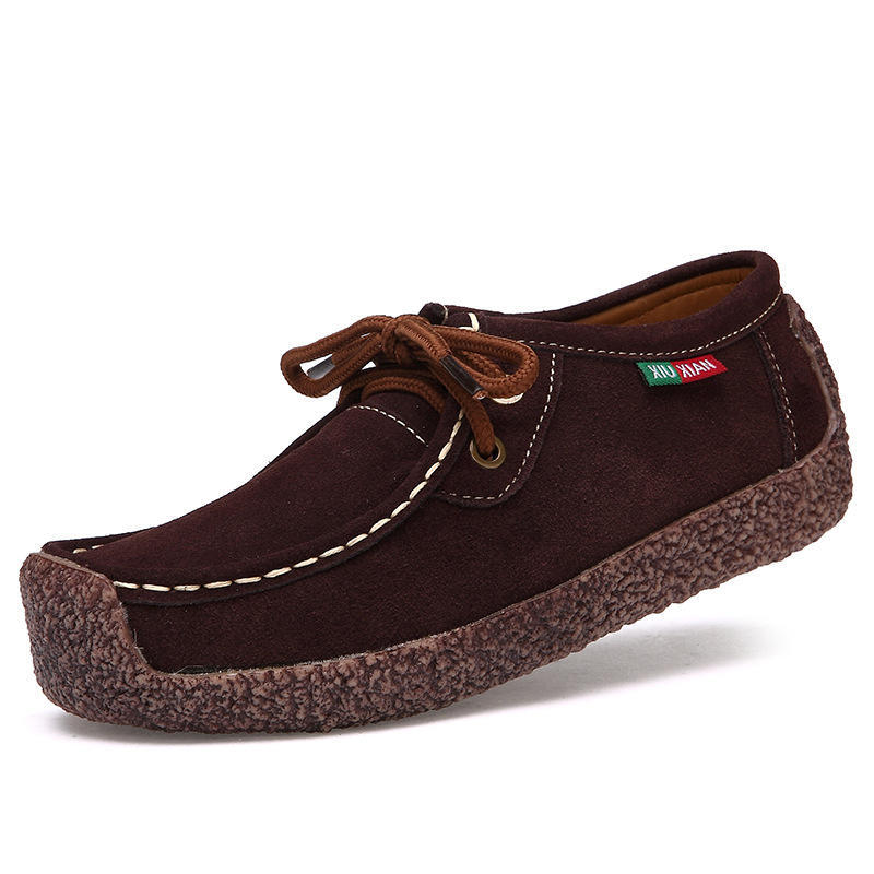 Slip-on Women Genuine Leather Loafers Casual Walking Shoes Elastic Ladies Working Driving Shoes Mother Shoes