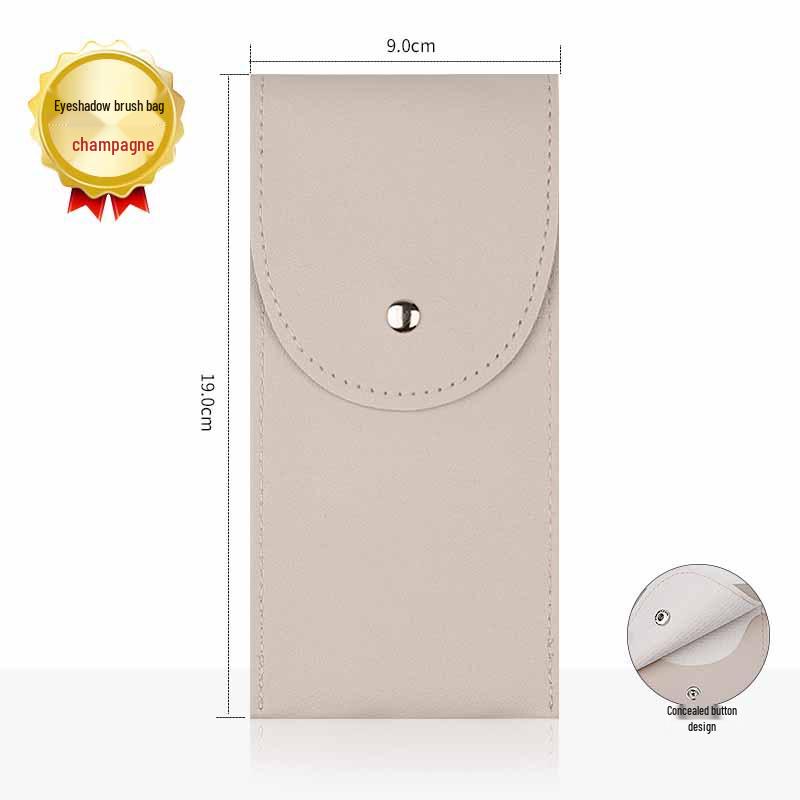 High-End Portable Gradient Eyeshadow Makeup Brush Bag - Soft Leather, Colorful, and Stylish.
