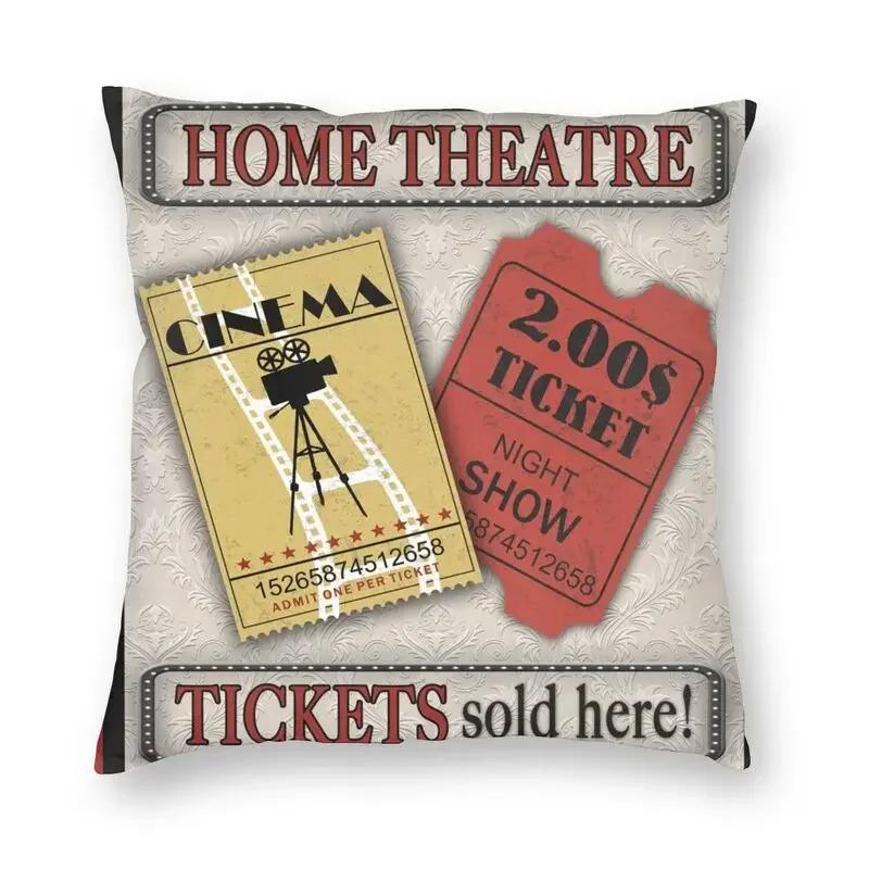 Retro Movie Night Popcorn Cushion Cover Camera  Floor Pillowcase Sofa Cool  Home