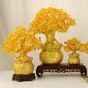 Yellow Crystal Money Tree Fortune Tree Lucky-Tree Desktop Ornament for Living Room Study Desk Office Conference Room