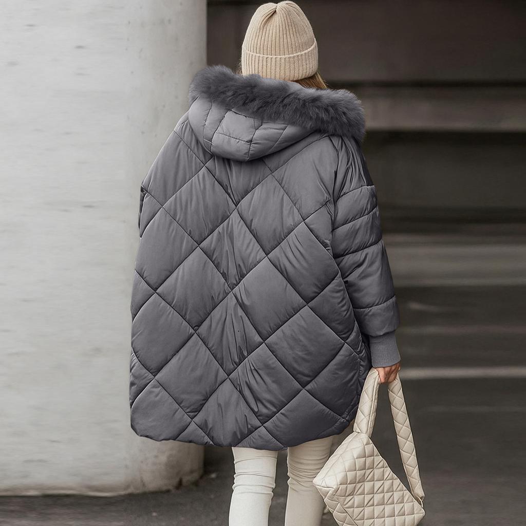Dámské bundy Bunda s fleecovou podšívkou Zimní kabáty S kapucí Péřová bunda Se zipovými kapsami
