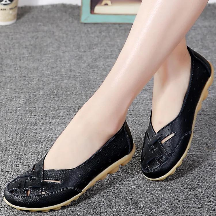 Fashion Women Flat Shoes 2025 New Breathable Leather Shoes For Women Loafers Soft Leather Flats Shoes  Casual