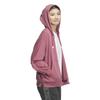 Hanorac Fleece cu Inscripție Adidas în Crimson pentru Femei, Croială Largă, cu Fermoar Complet (JSY18/IEH71) Pre-iubit (JG8225)