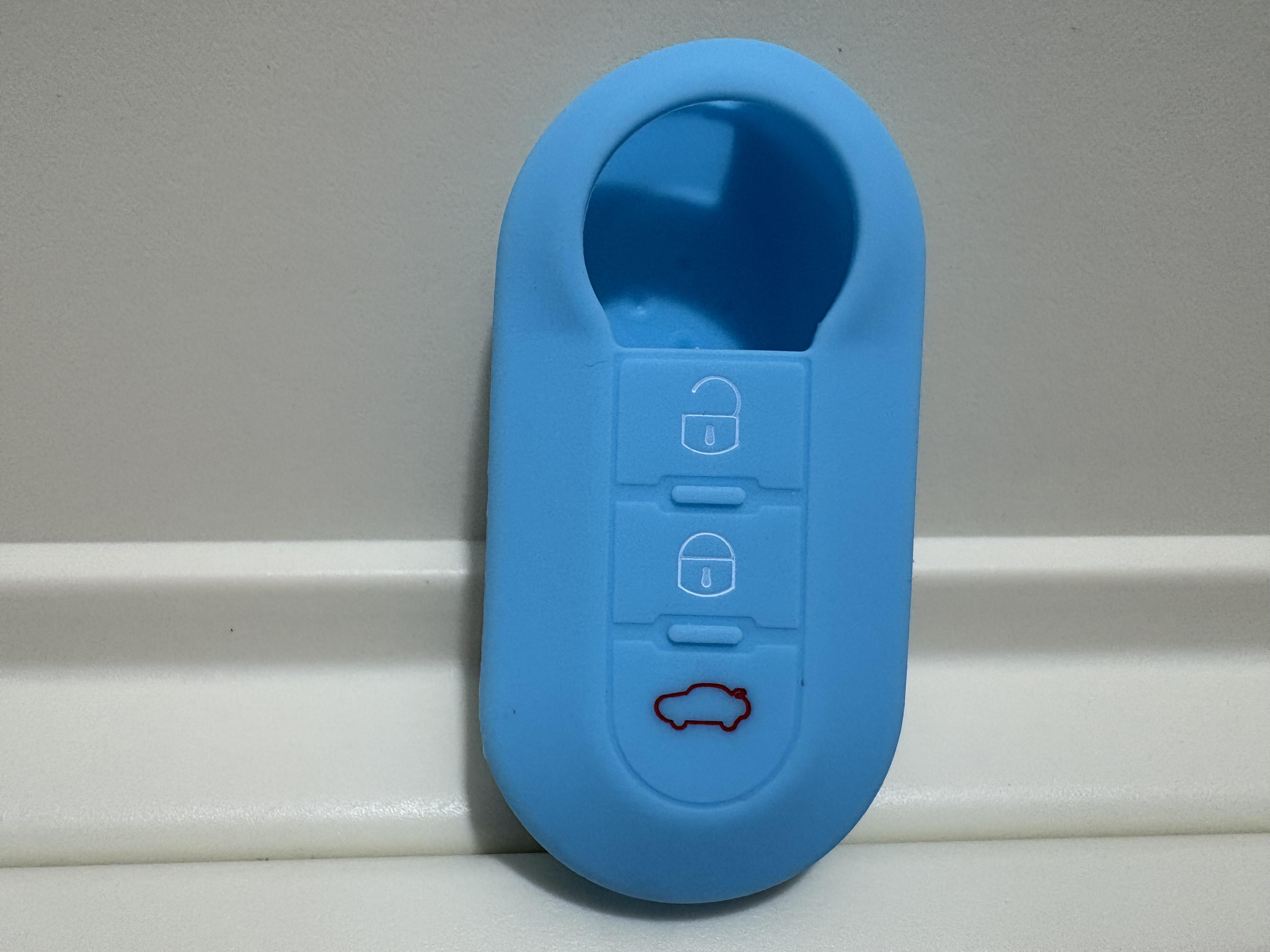 

1Pc New Silicone Case For Fiat 500 Panda Doblo Bravo Stilo Flip Remote 3 Button Shell небесно-голубой