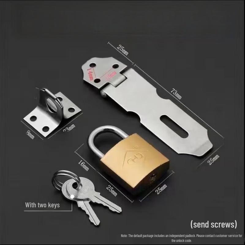 Stainless Steel Latch with Padlock Set