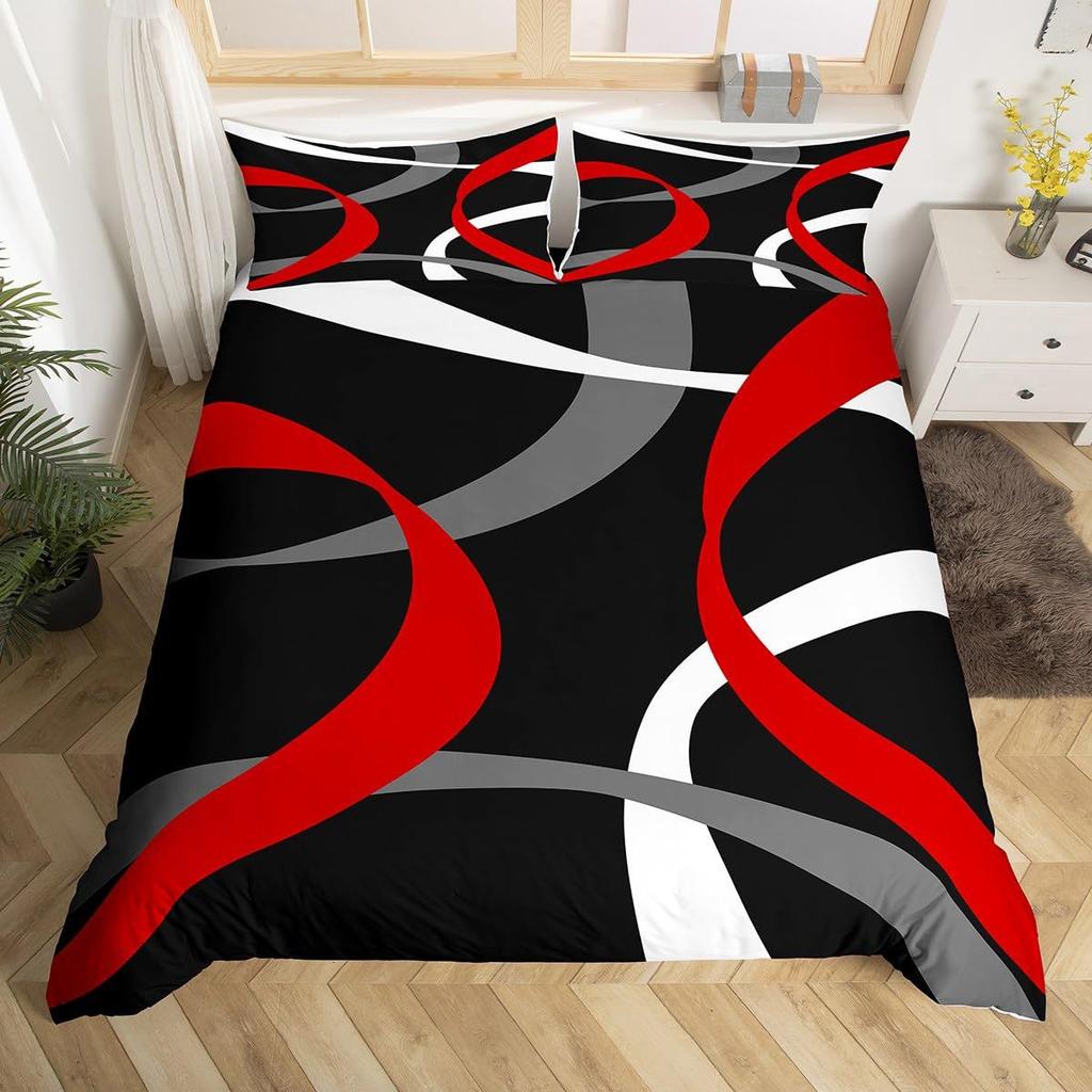 2/3pcs Bedding Set Digital Print Comfortable Duvet Cover for Home Bedroom Decoration, 1 Duvet Cover and 2pillowcase with Zippers