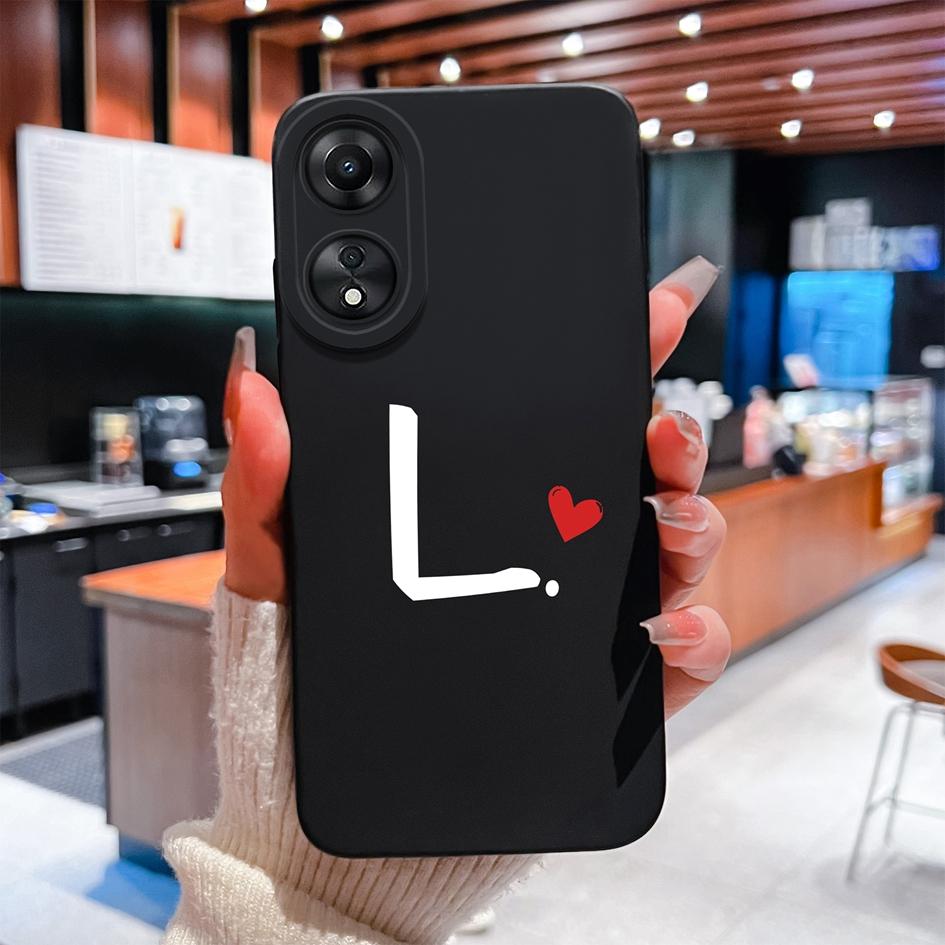 Case For Oppo A58 A57 A56 A55 A54 A53 A52 Phone Cover Popular Couple Letter Pattern High Quality Shockproof Silicone Protective Housing For Oppo Shell