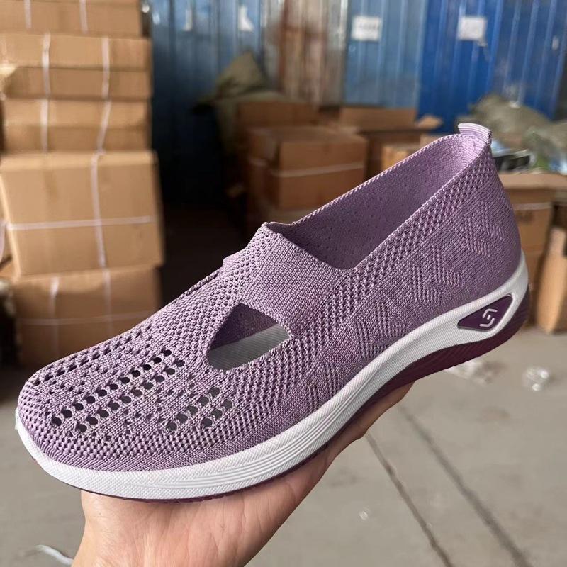 Summer cloth shoes women s soft sole breathable mother shoes casual mesh single shoes 36