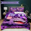 High Quality Gengar Pattern 3Pcs Duvet Cover Set Soft Microfiber Bed Set For Anime Lovers No Sheet No Comforter