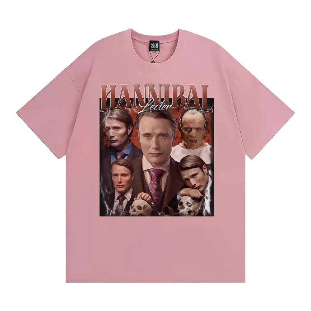Vintage Style Hannibal Lecter Mads Mikkelsen T-shirt Men Women Fashion Casual Oversized T Shirts Summer Tops 100% Cotton T Shirt