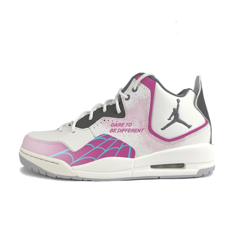 

Jordan Courtside 23 Cushioning Slip Resistant Mid top Vintage Basketball Shoes Men s Pink White Gray HQ1192-101(Team352-) 42.5