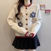 Women 3D Flower Knitted Sweaters Solid Color Ladies Single Breasted Sweater Cardigans Autumn Versatile Casual Female Korean Fashion Top