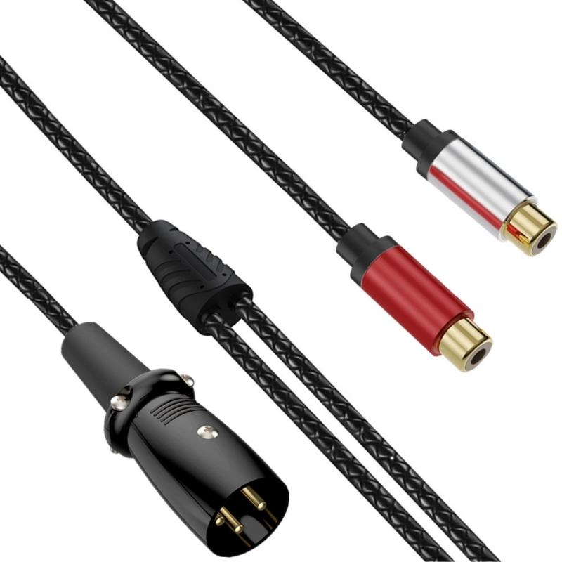 2RCA Male to 3Pin Female Sound Unbalanced Cable 3Pin to Double 2RCA Male Splitter Patching Cord Microphone Cable