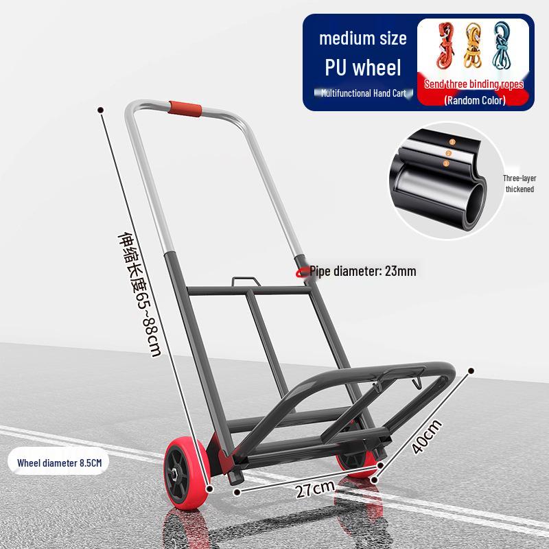 Foldable Hand Cart Trolley for Groceries, Luggage, and Express Delivery
