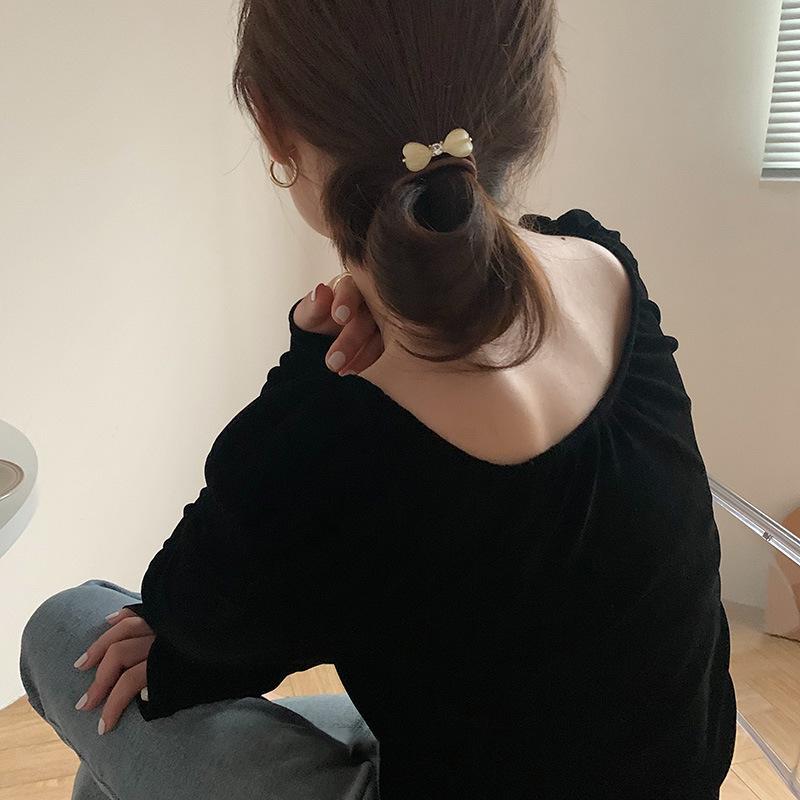 Little Cat's Eye Stone High-Elastic Hair Tie: Durable, Non-Pulling Summer Ponytail Band for Women