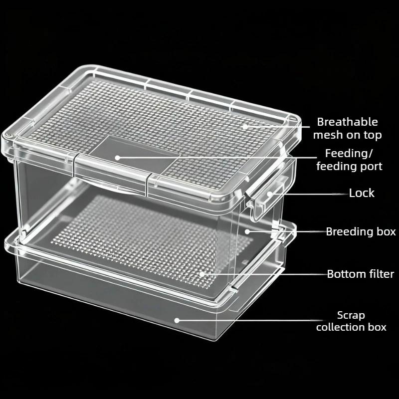 Mealworm Breeding Box Superworm Cricket Spider Mantis Terrariums Desktop Anti-escape Breathable Insect Box Insect Kennel Habitat