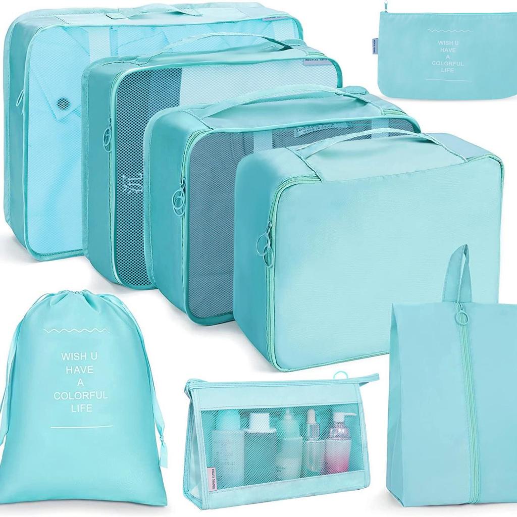 Travel Organizer Bag Set: 8-Piece Portable Suitcase Storage & Clothes Pouches - Large Capacity, Classified Organizers