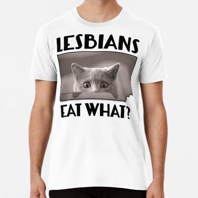 Lesben essen was Humor Zitat T-Shirt S-5XL Bestes T-Shirt