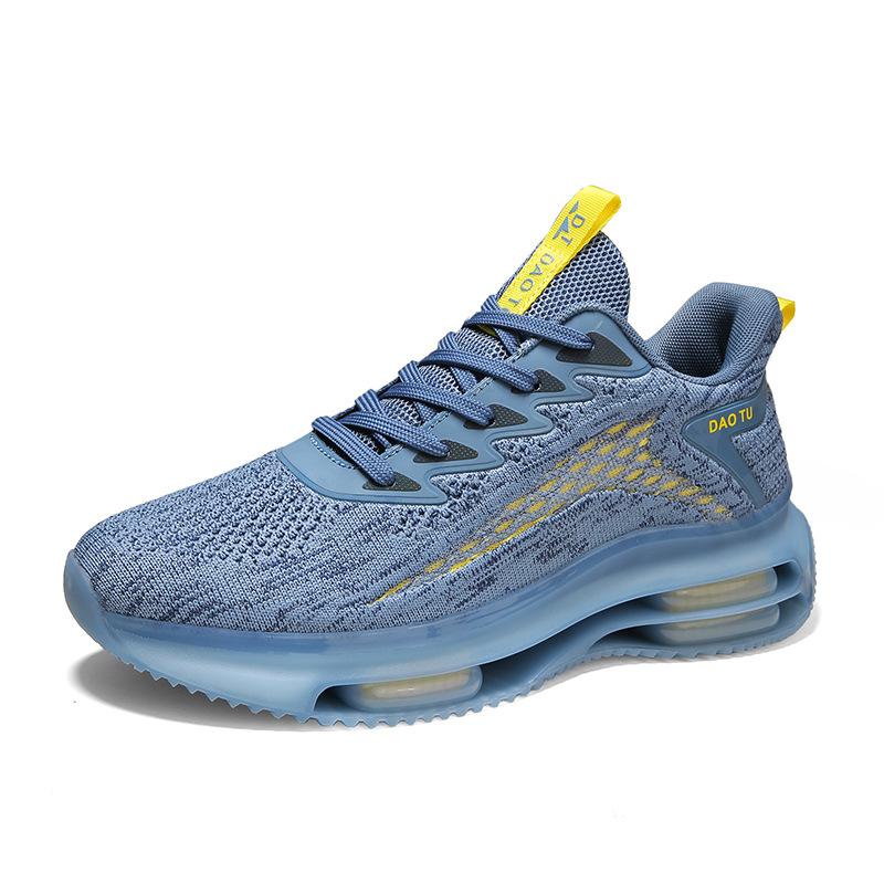 Large size breathable fly-woven mesh sneakers outdoor popcorn sole running shoes inner height-increasing casual shoes 39