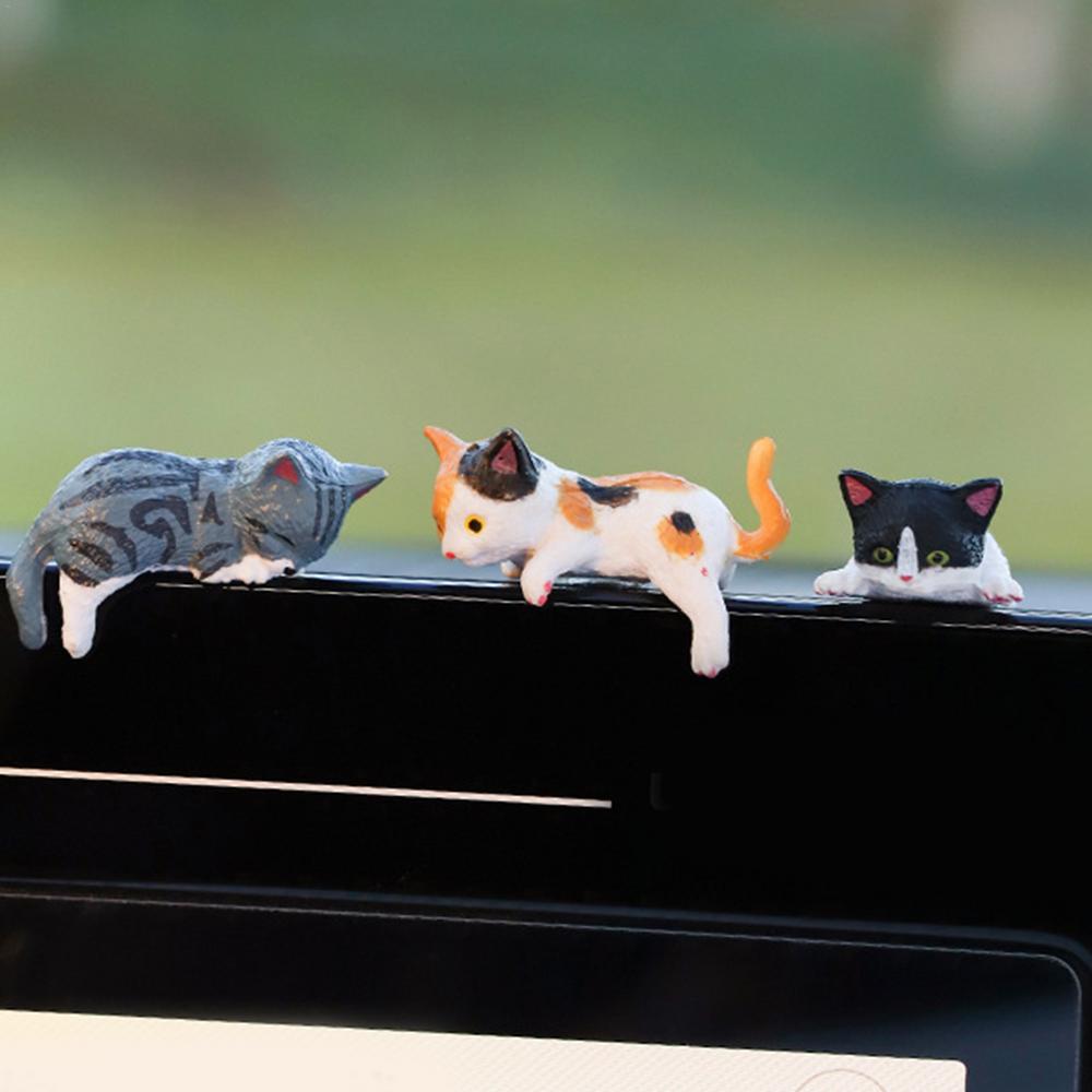 Cat Car Dashboard Decor Car Cartoon Display Screen Decor 5PCS Cute Display Screen Charm Portable Ornaments For Vehicles Home