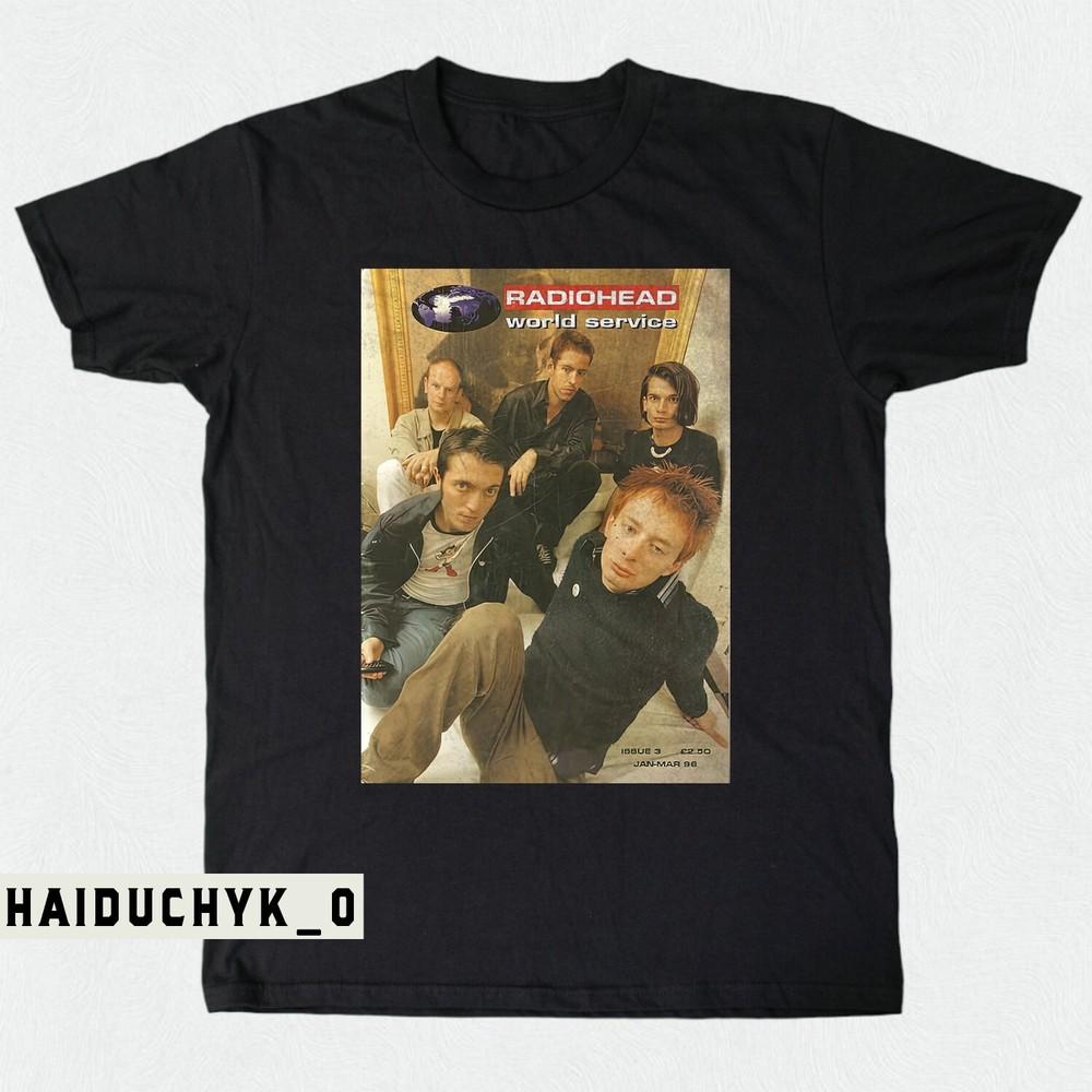 Radiohead World Service Unisex Black T-shirt Size S-5XL Unisex T-Shirt S