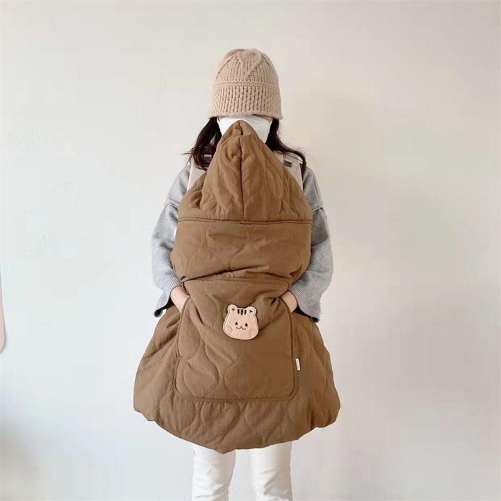 Windproof Baby Stroller Blanket Cartoon Bear Newborn Swaddle Wrap Toddler Trolley Cover  Winter