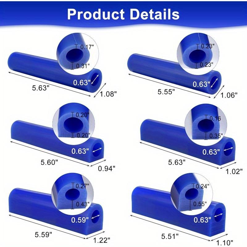 6PCS Blue Wax Ring Tubes for Jewelry Casting DIY Ring Molds Carving Wax Tools Craft Making Wax Hole Round Tubes