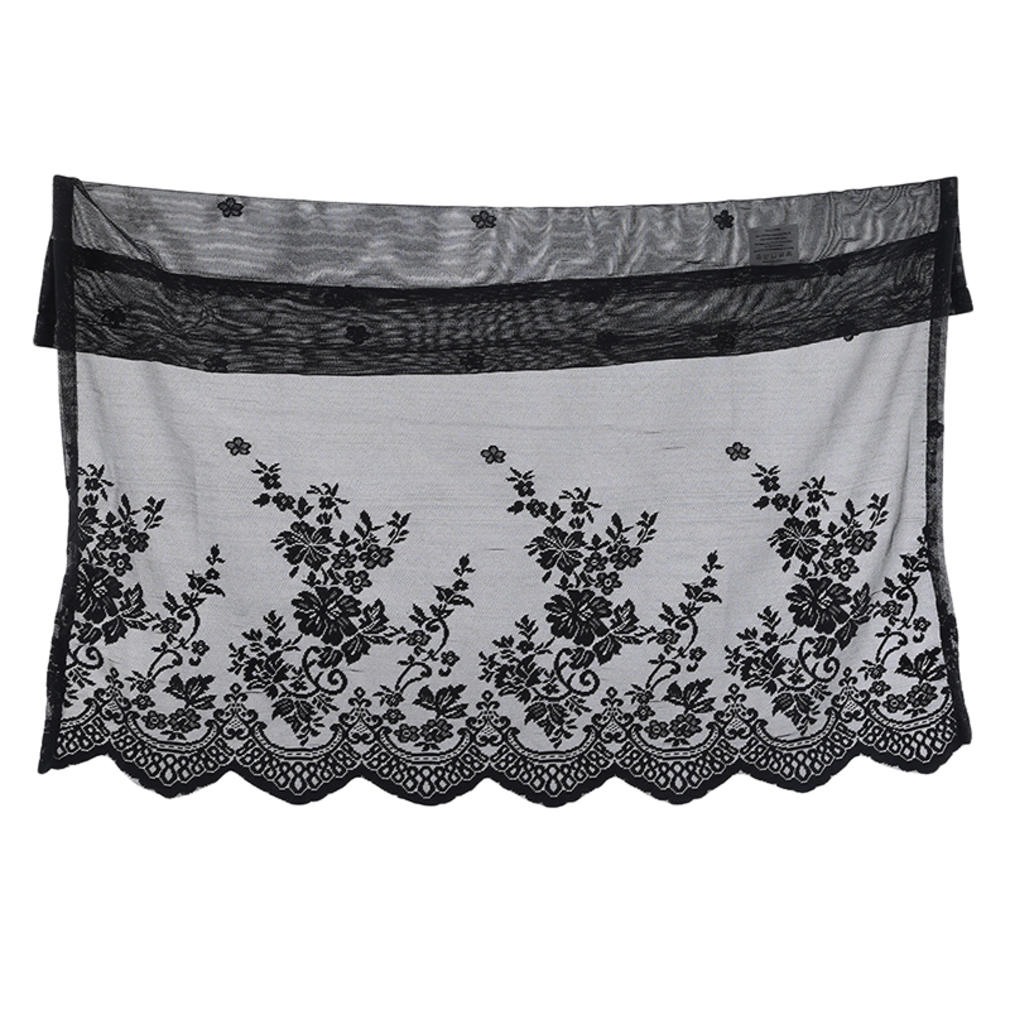Farmhouse Rustic Style Kitchen Short Sheer Curtains Elegant Lace Blackout Window Valance for Bedroom Bathroom
