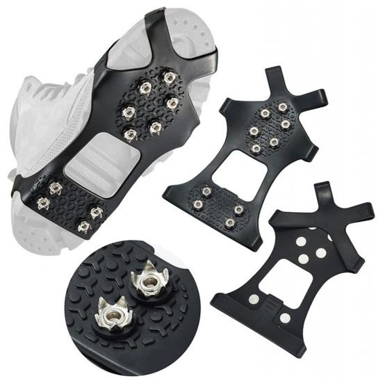 1 Pair Ice Cleats Shoes Crampons with 10 Steel Studs Men Women Winter Outdoor Walking Ice