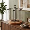 Practical Large Capacity Rotating Cup Holder Space Saving Non-Slip Cup Drying Rack with Handle Glass Cup Storage Rack Bar