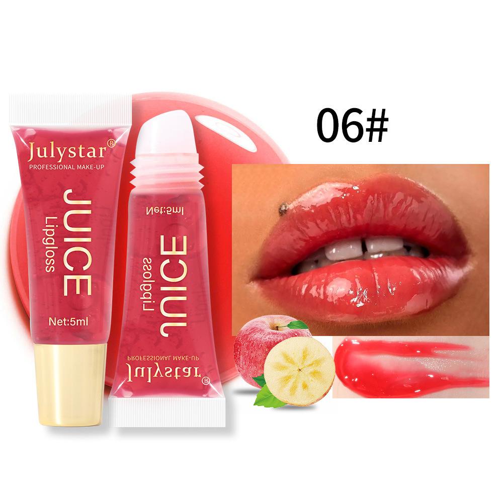 Juice Glossy Lip Oil Set, 6 Colors of Hydrating Fruit-Flavored Lip Gloss, Non-Sticky with Natural Moisturizing Ingredients