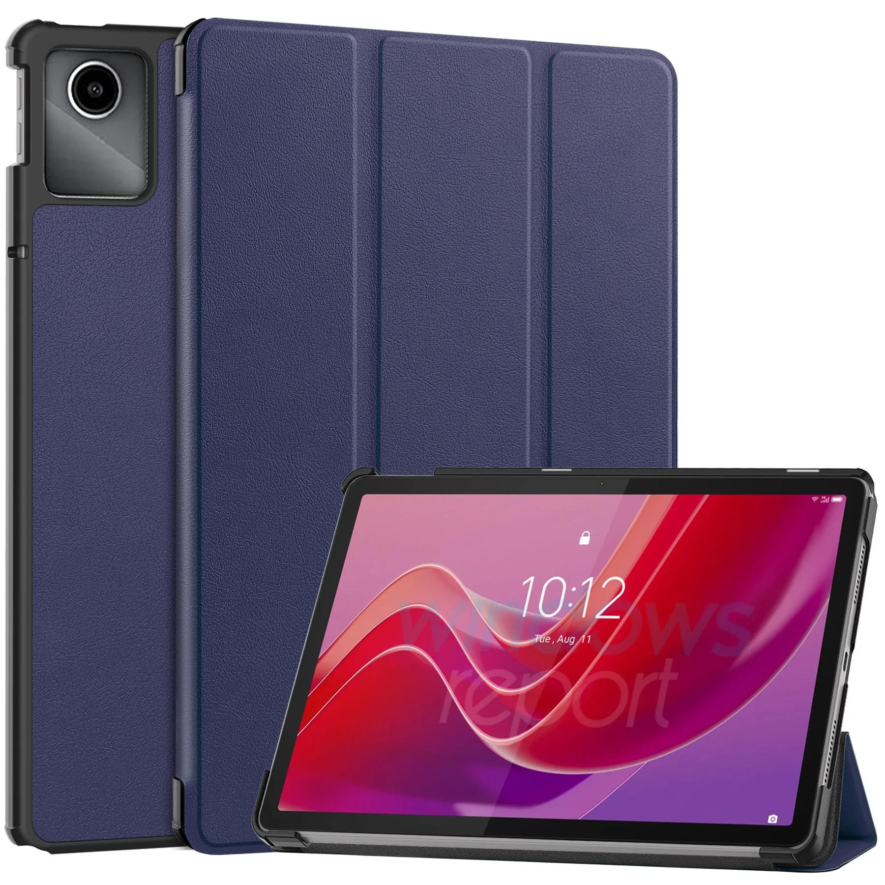 Tablet Case for Lenovo Tab M11 Xiaoxin Pad Flip Cover Tri-Fold Degree Anti-drop Protective Case For Tab M11 темно-синий