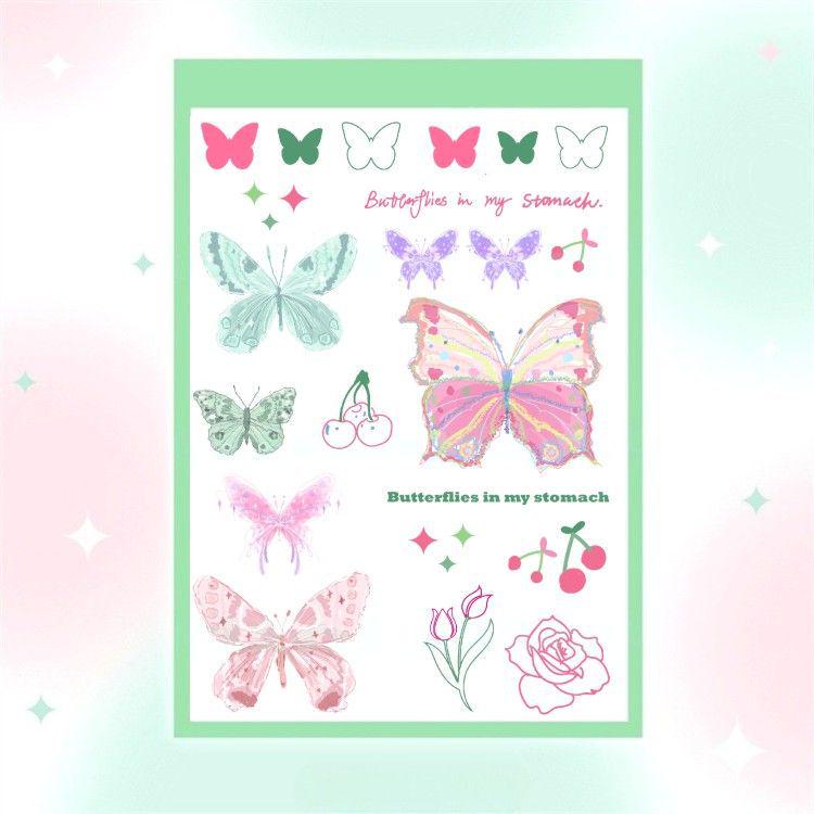 Waterproof Realistic Butterfly Tattoo Sticker – Small, Fresh, Aesthetic Cartoon Style, Long-Lasting, Personalized Colors