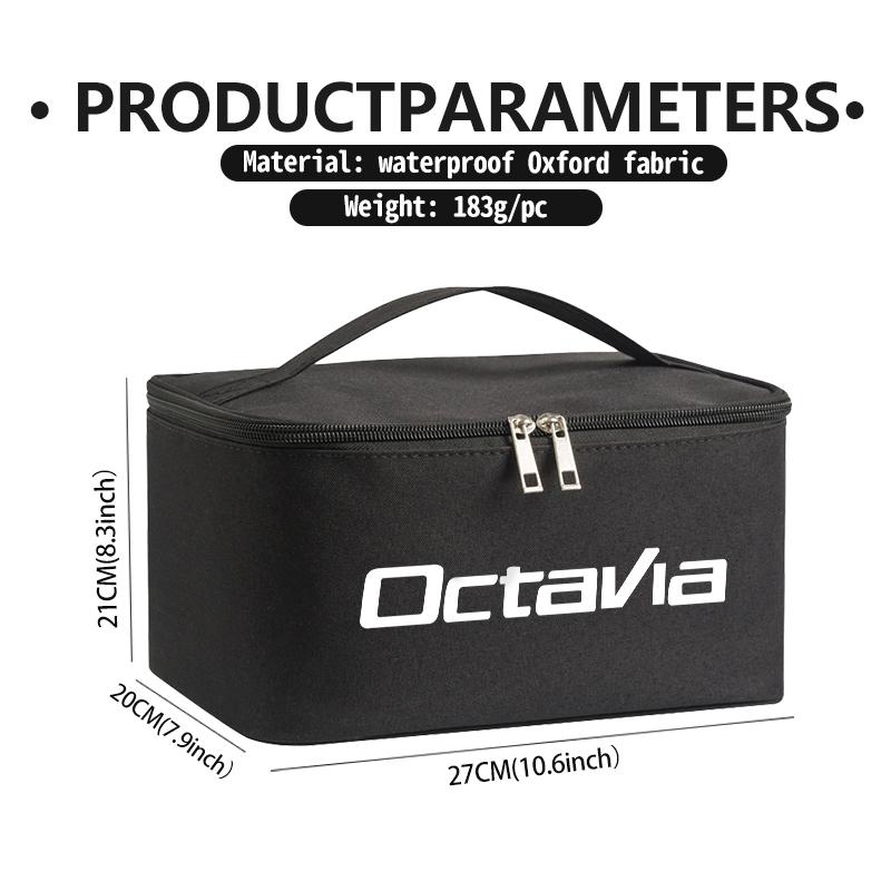 AAABS1 Large Capacity Car Logo Toiletry Bag Travel Storage Box Auto Accessories For Skoda Fabia Kamiq Superb Scala Enyaq-iV MK3 VisionS