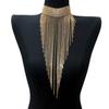 Fashionable and Elegant Women's Long Tassel Necklace Luxurious Rhinestone Necklace Jewelry Party Evening Dress Accessories Neckl