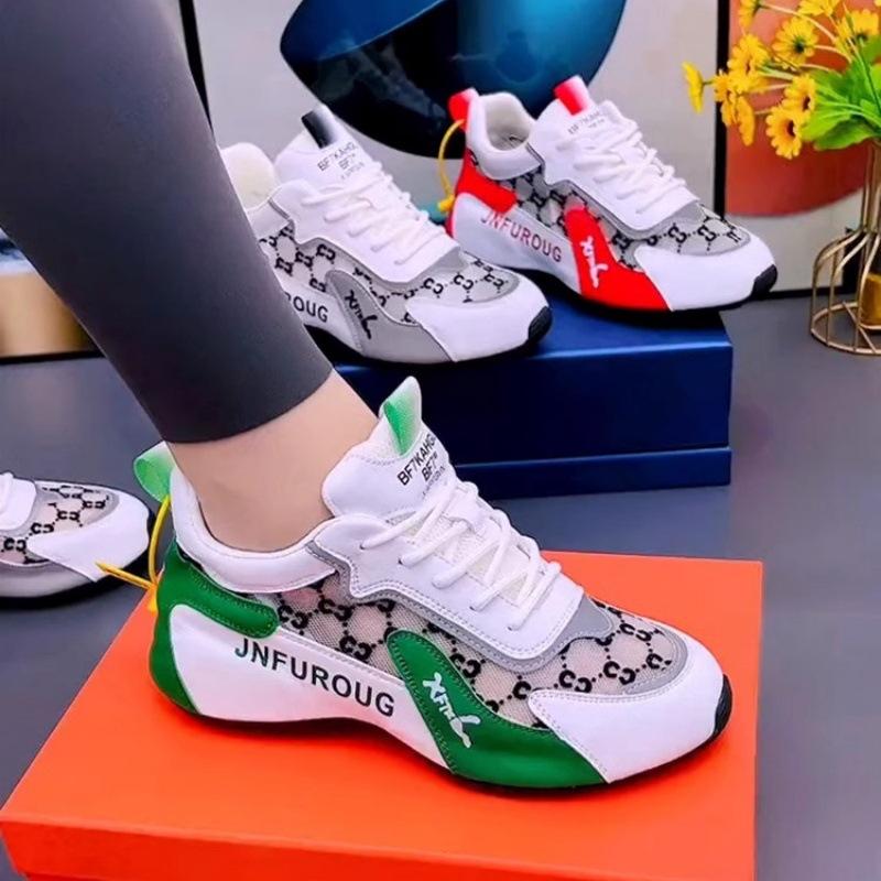 Mesh Platform Sports Shoes Women's Summer Hollow Breathable Color Matching Casual Shoes