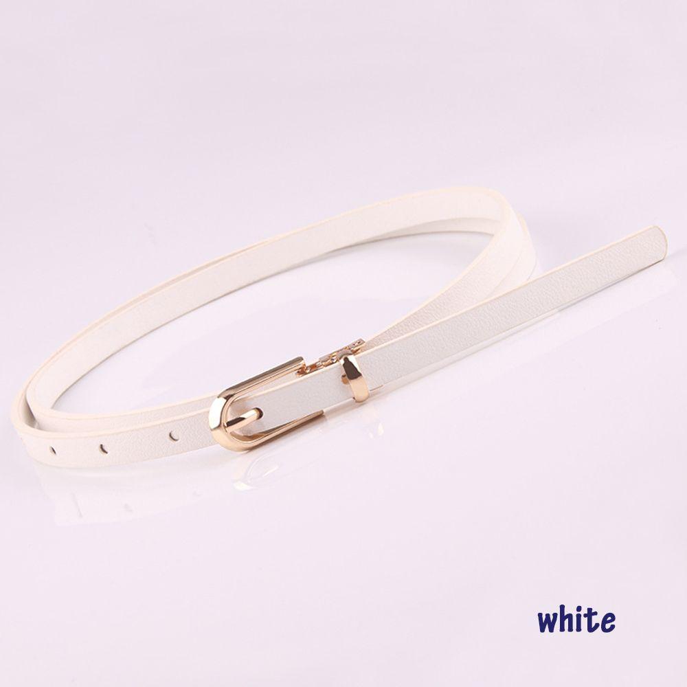 Fashion Graceful Candy Color Thin Skinny Waistband Faux Leather Belts Dress Strap Adjustable Belt