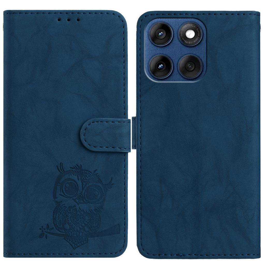 8-Color Owl Embossed Pattern Flip Card Design Wallet Case for TCL 40 XL/40R/40X/40SE.TCL 403/405/406/408