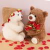 Romantic Holding Flowers Bear Doll Detachable Bear Wear Rose Hat Bouquet Bear Doll  Birthday