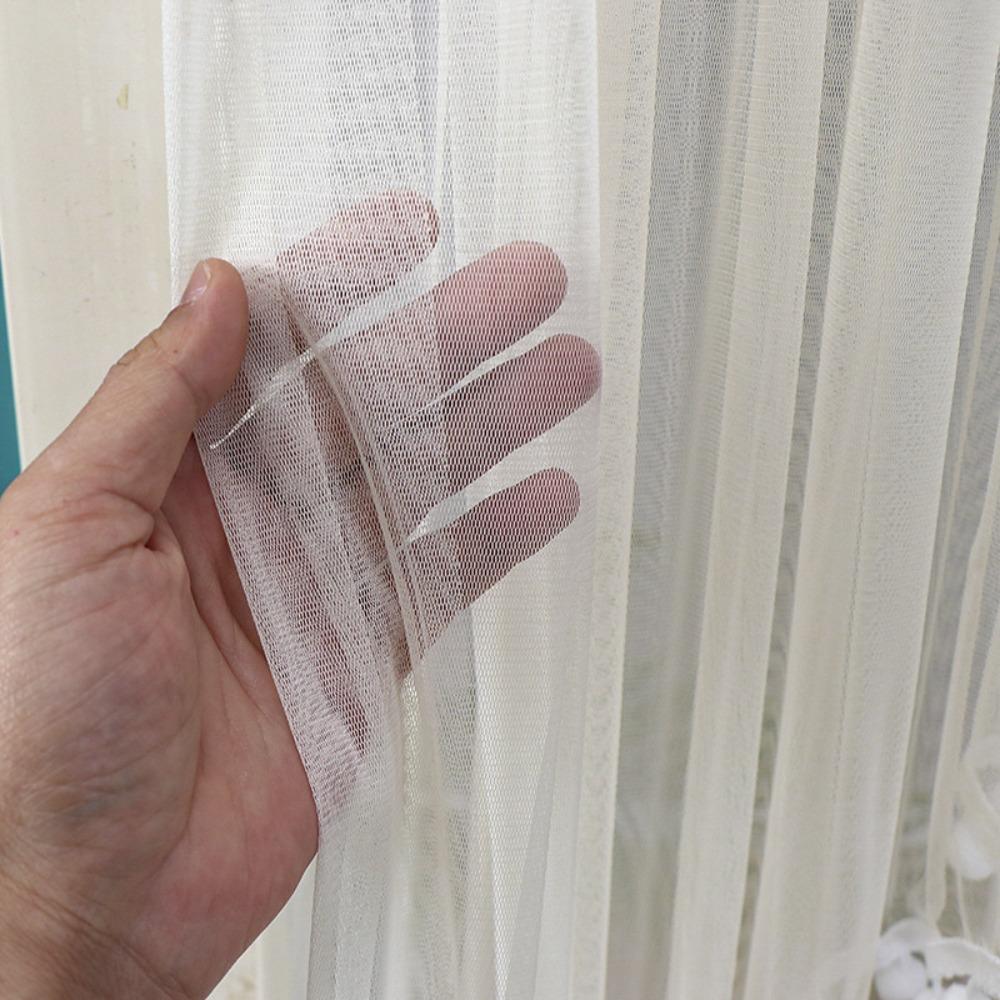 Embroidered Lace Sheer Door Curtain Breathable Mosquito Net Curtains  Tenement