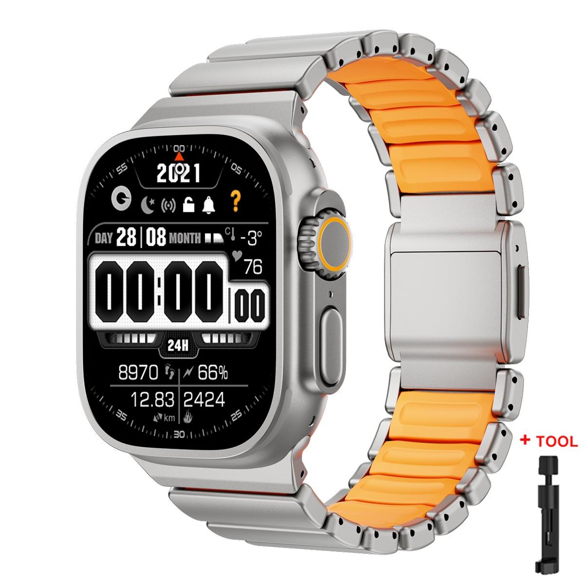 

Титановий фторкаучуковий ремінець для Apple Watch Ultra 3 2 49 мм 46 мм 45 44 мм Магнітний ремінець для Iwatch 11 10 9 8 7 SE Розкішний ремінець для годинника Series 11 10 46mm