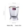 Nordic Gold-Painted Glass Cup with Vertical Stripes - Transparent Beverage, Juice, and Coffee Cup with Gold Rim