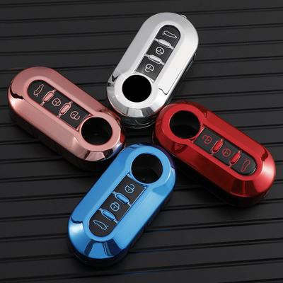 Car Flip Key Case Cover TPU Auto Key Shell Fob 3 Buttons for Fiat Ducato 500 500L Panda Grande Punto Lancia Musa Accessories